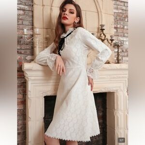 Elegant White Lace Dress